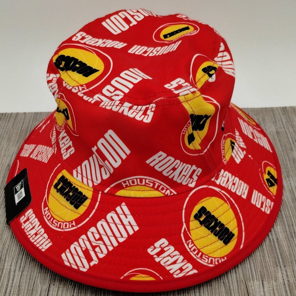 RARE! New Era Houston Rockets All Over Bucket Hat NWT